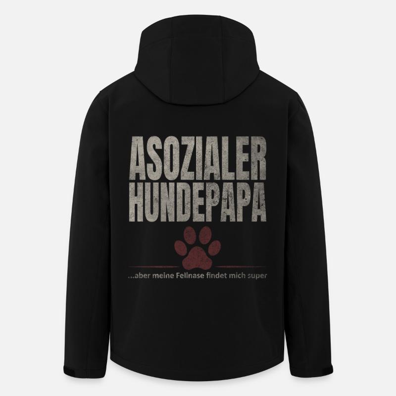 Asozialer Hundepapa Fellnase - Recycelte Männer Softshell-Jacke von Stanley/Stella - Schwarz