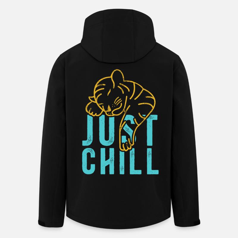 Just Chill Tiger – Relaxed Saying - Men’s Recycled Softshell Jacket by Stanley/Stella - black