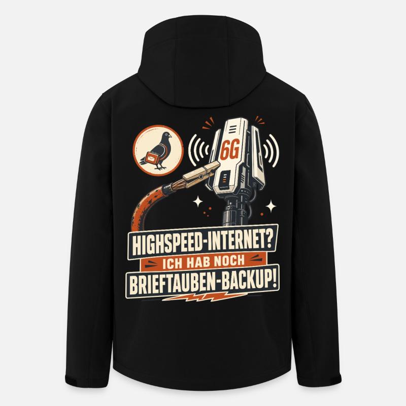 Brieftauben Backup Für Highspeed Internet. - Recycelte Männer Softshell-Jacke von Stanley/Stella - Schwarz