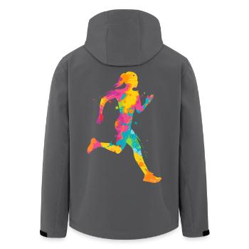 Running Colorful Jogging Ladies Kids Girls Runner - Men’s Recycled Softshell Jacket by Stanley/Stella - black - Back - AI Model Male 185 light (185cm)