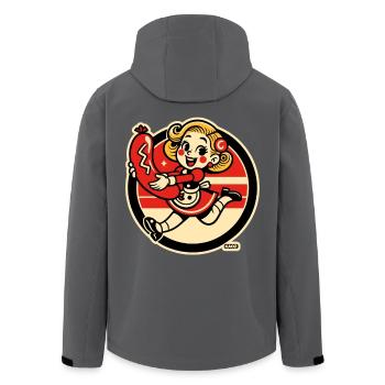 Retro Sausage Snack Girl - Men’s Recycled Softshell Jacket by Stanley/Stella - black - Back - AI Model Male 185 light (185cm)