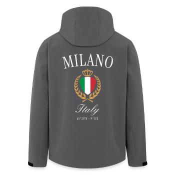 Mailand Italien Wappen Krone – Reise Souvenir - Recycelte Männer Softshell-Jacke von Stanley/Stella - Schwarz - Hinten - AI Model Male 185 light (185cm)