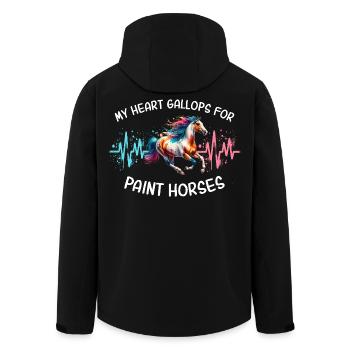 Paint Horse Herzlinie Pferd - Recycelte Männer Softshell-Jacke von Stanley/Stella - Schwarz - Hinten - AI Model Male 185 light (185cm)