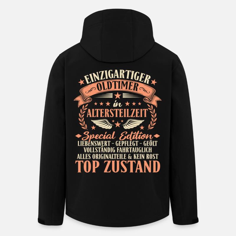Altersteilzeit Oldtimer - Geschenk für Kollegen - Recycelte Männer Softshell-Jacke von Stanley/Stella - Schwarz