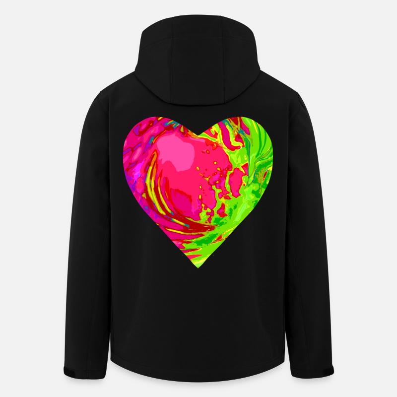 Psychedelisches Herzfarben Muster - Recycelte Männer Softshell-Jacke von Stanley/Stella - Schwarz