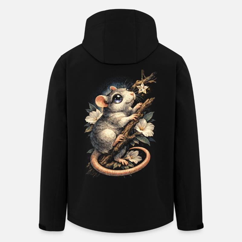 Farbratte Fancy Rat Großmaus Hausratte - Recycelte Männer Softshell-Jacke von Stanley/Stella - Schwarz