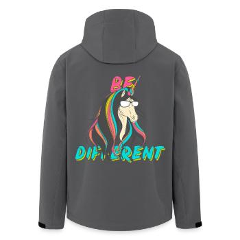 Be Different Nerd Einhorn Party - Recycelte Männer Softshell-Jacke von Stanley/Stella - Schwarz - Hinten - AI Model Male 185 light (185cm)