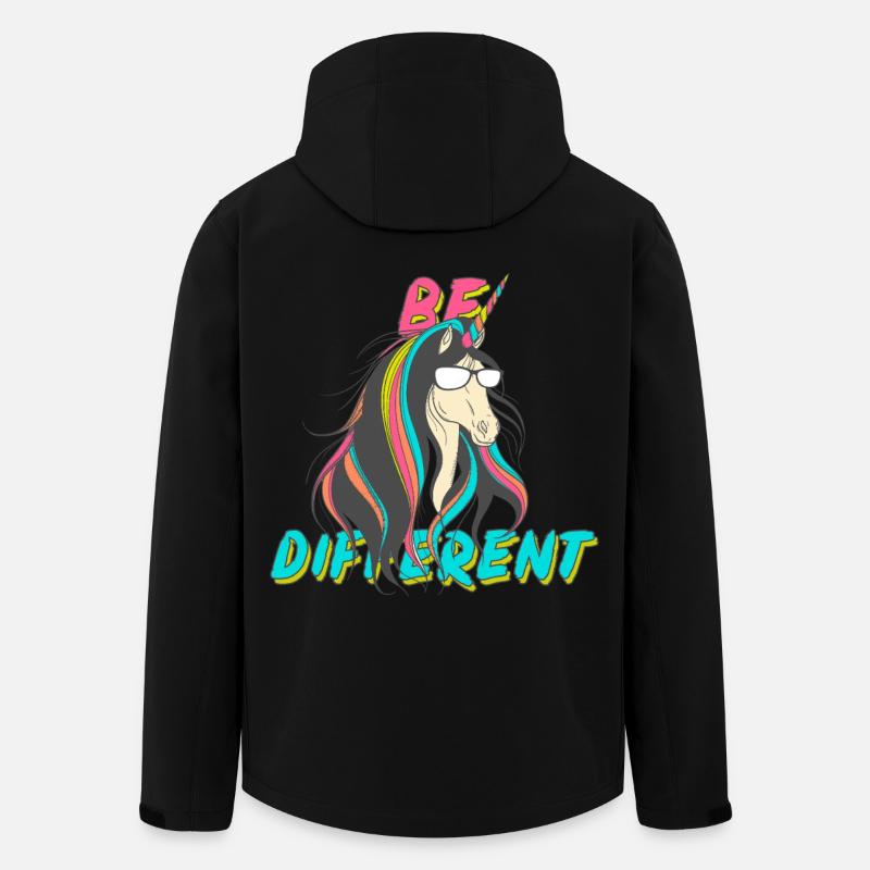 Be Different Nerd Einhorn Party - Recycelte Männer Softshell-Jacke von Stanley/Stella - Schwarz