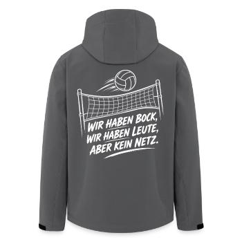 Volleyball Spruch Shirt Kein Netz Problem Freizeit - Recycelte Männer Softshell-Jacke von Stanley/Stella - Schwarz - Hinten - AI Model Male 185 light (185cm)