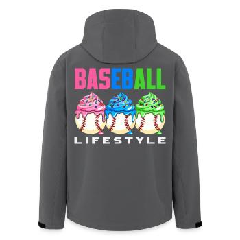 Baseball Lifestyle Cupcakes Sweet - Men’s Recycled Softshell Jacket by Stanley/Stella - black - Back - AI Model Male 185 light (185cm)