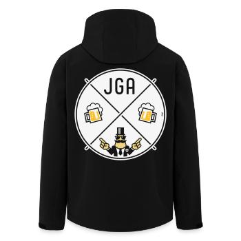 Bachelor Party Groom Hand Sign Beer Circle Symbol NEG 3C - Men’s Recycled Softshell Jacket by Stanley/Stella - black - Back - AI Model Male 185 light (185cm)