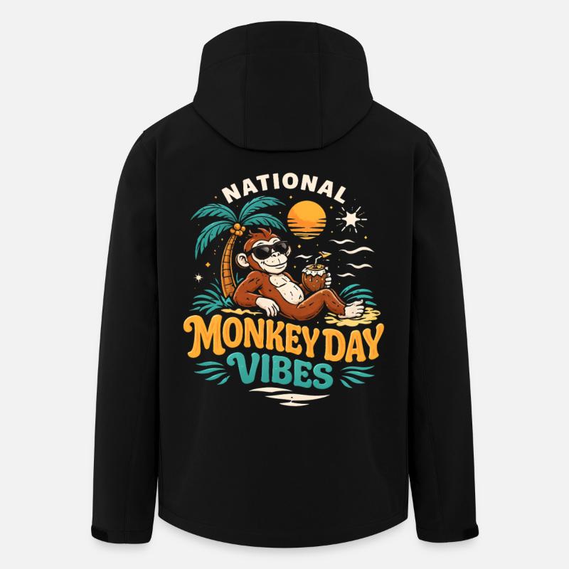 Jour du singe Jour du singe - Veste softshell homme en polyester recyclé Stanley/Stella - noir