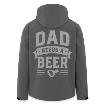 Dad needs a Beer Flaschenöffner für Väter - Recycelte Männer Softshell-Jacke von Stanley/Stella - Schwarz - Hinten - AI Model Male 185 light (185cm)