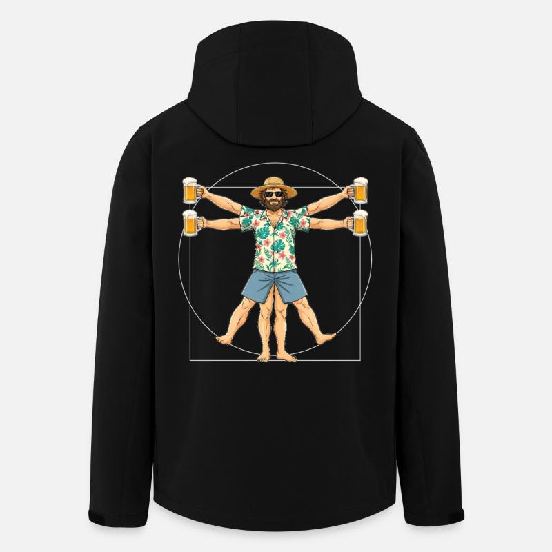 Vitruvian Man Beer - Men’s Recycled Softshell Jacket by Stanley/Stella - black