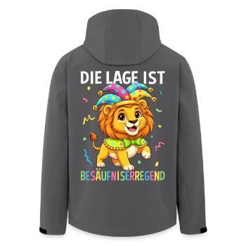 Die Lage Ist Besäufniserregend - Recycelte Männer Softshell-Jacke von Stanley/Stella - Schwarz - Hinten - AI Model Male 185 light (185cm)