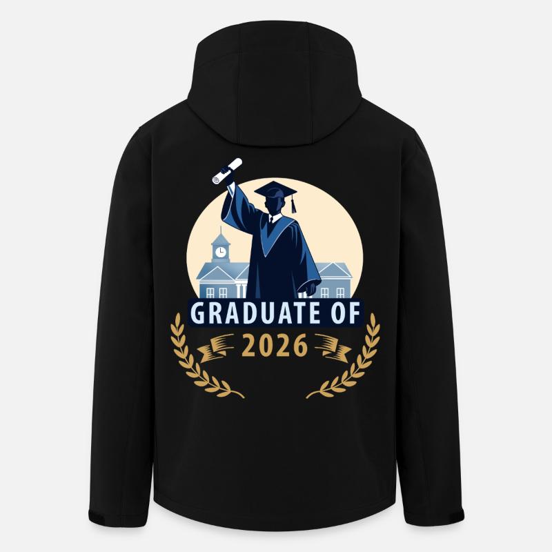 Diplômé en 2026 avec un diplôme - Veste softshell homme en polyester recyclé Stanley/Stella - noir