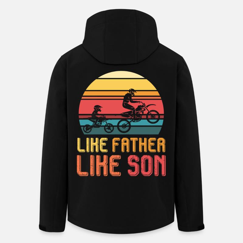 Father & Son Motocross Retro Sunset - Men’s Recycled Softshell Jacket by Stanley/Stella - black