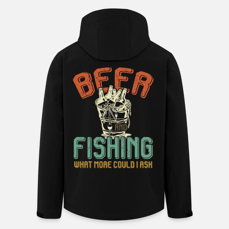 Bière et l’expression des pêcheurs - Veste softshell homme en polyester recyclé Stanley/Stella - noir