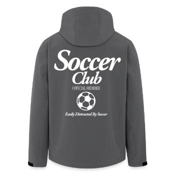 Soccer Club - Men’s Recycled Softshell Jacket by Stanley/Stella - black - Back - AI Model Male 185 light (185cm)
