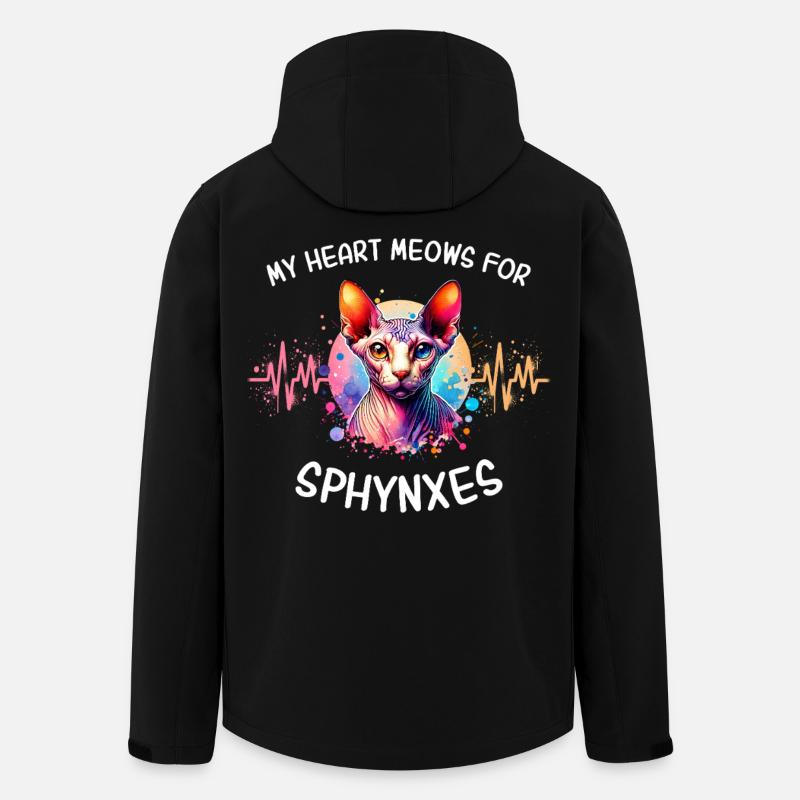 Sphynxkatze Herzlinie Nacktkatze - Recycelte Männer Softshell-Jacke von Stanley/Stella - Schwarz