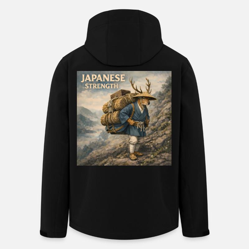 Conception japonaise de Shika Bokka - Veste softshell homme en polyester recyclé Stanley/Stella - noir