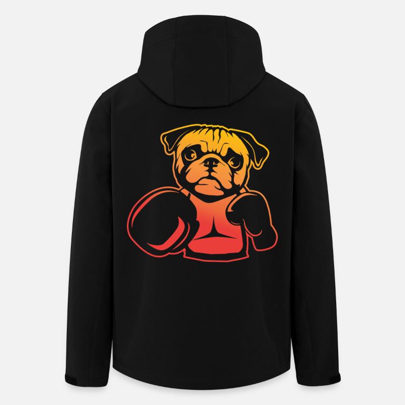 Boxing Pug – Pug Boxer Fun - Men’s Recycled Softshell Jacket by Stanley/Stella - black