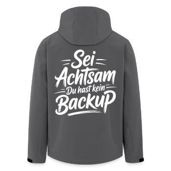 Sei achtsam Leben - Recycelte Männer Softshell-Jacke von Stanley/Stella - Schwarz - Hinten - AI Model Male 185 light (185cm)
