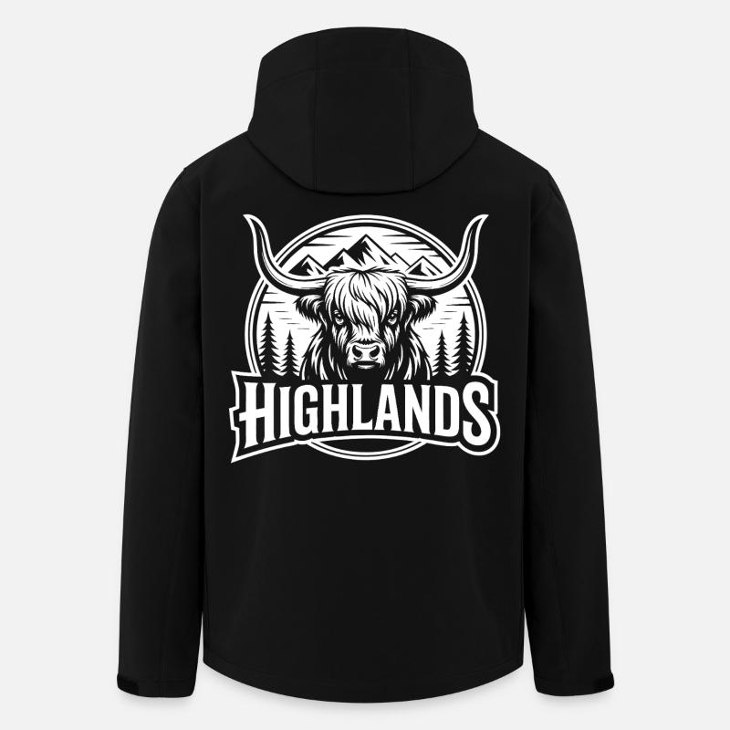 Highland cattle Highlands - Men’s Recycled Softshell Jacket by Stanley/Stella - black