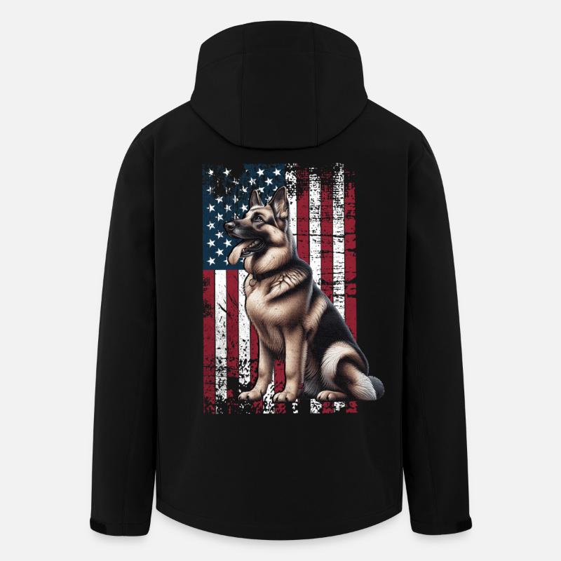Berger allemand US Deutscher Schäferhund - Veste softshell homme en polyester recyclé Stanley/Stella - noir