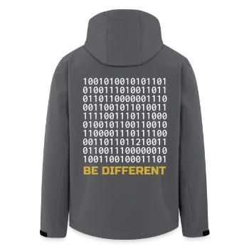 Être différent : Motif binaire avec message - Veste softshell homme en polyester recyclé Stanley/Stella - noir - Dos - AI Model Male 185 light (185cm)