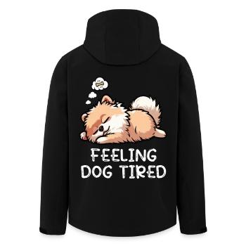 Feeling Dog Tired Pomeranian Pomeranian Pomeranian Spitz Dog - Men’s Recycled Softshell Jacket by Stanley/Stella - black - Back - AI Model Male 185 light (185cm)