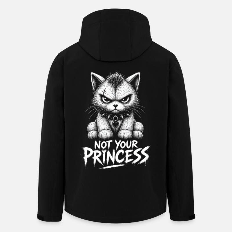 Pas ta princesse – Chat anti-princesse - Veste softshell homme en polyester recyclé Stanley/Stella - noir