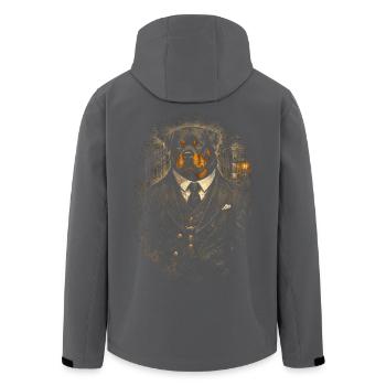 Rottweiler Hund In Mafia - Recycelte Männer Softshell-Jacke von Stanley/Stella - Schwarz - Hinten - AI Model Male 185 light (185cm)
