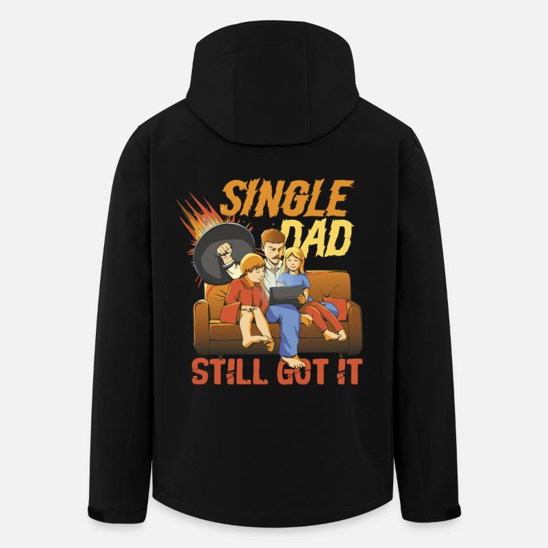 Single Dad Single Dad - Men’s Recycled Softshell Jacket by Stanley/Stella - black