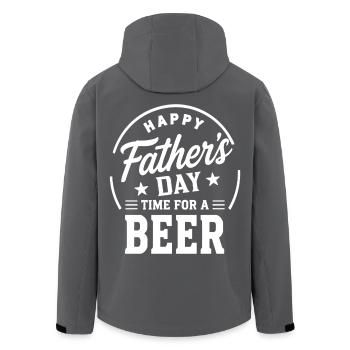 HAPPY FATHERS DAY TIME FOR A BEER Papa Emblem - Recycelte Männer Softshell-Jacke von Stanley/Stella - Schwarz - Hinten - AI Model Male 185 light (185cm)