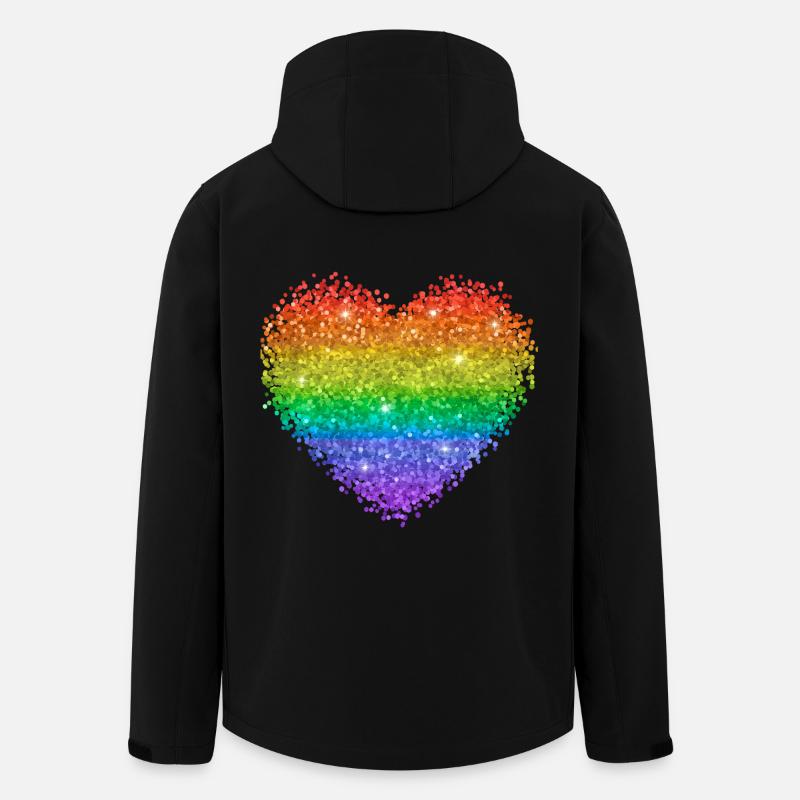 Regenbogenherz Glitzerpunkte - Recycelte Männer Softshell-Jacke von Stanley/Stella - Schwarz