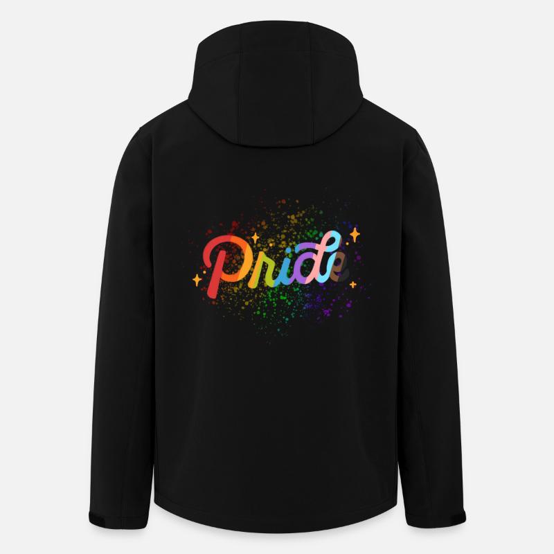 Éclaboussure de peinture Pridemix - Veste softshell homme en polyester recyclé Stanley/Stella - noir