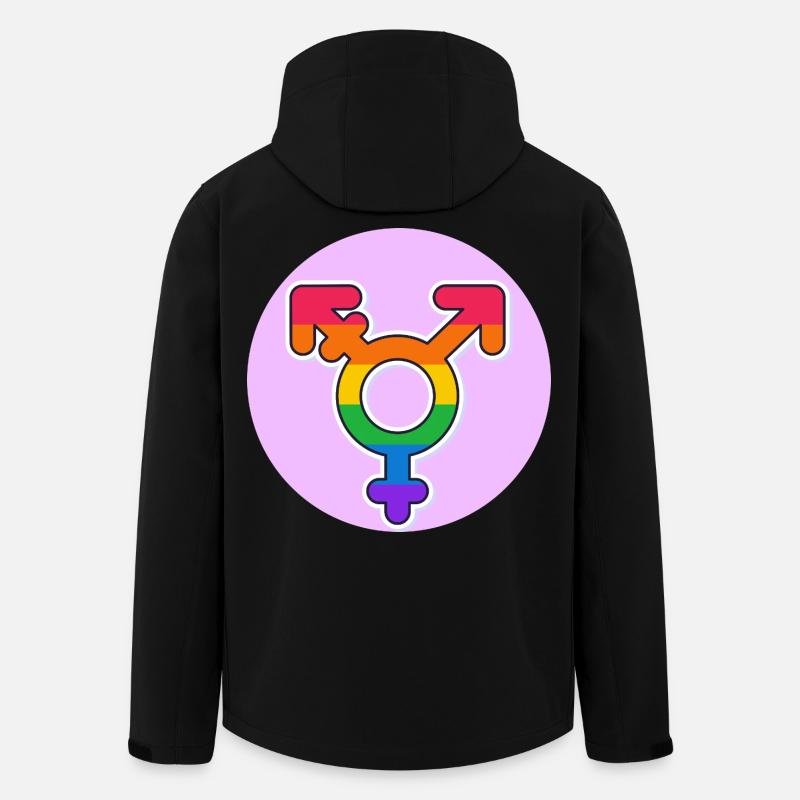 Transgender Pride Rainbow Symbol - Men’s Recycled Softshell Jacket by Stanley/Stella - black