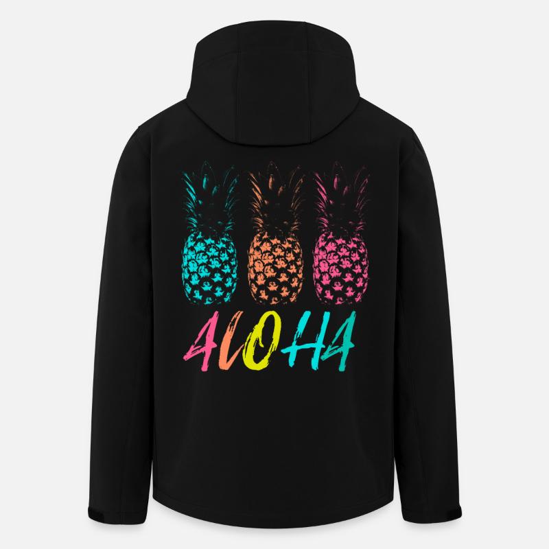 Hawaii Urlaub Aloha Ananas Trio - Recycelte Männer Softshell-Jacke von Stanley/Stella - Schwarz