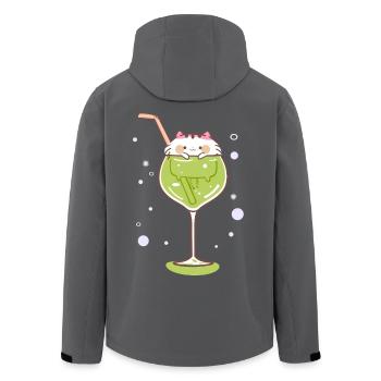 Gin cat ginglass kitty drink celebrate party - Men’s Recycled Softshell Jacket by Stanley/Stella - black - Back - AI Model Male 185 light (185cm)