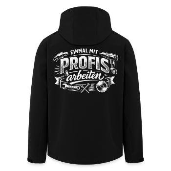 Einmal Mit Profis Arbeiten - Recycelte Männer Softshell-Jacke von Stanley/Stella - Schwarz - Hinten - AI Model Male 185 light (185cm)