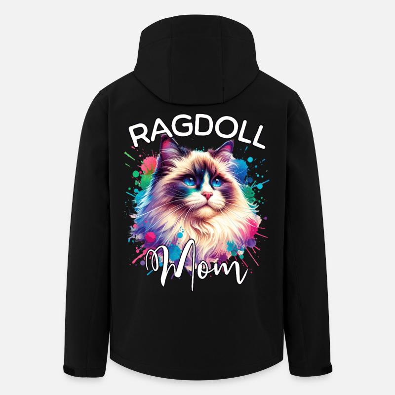 Maman Chatte Ragdoll - Veste softshell homme en polyester recyclé Stanley/Stella - noir