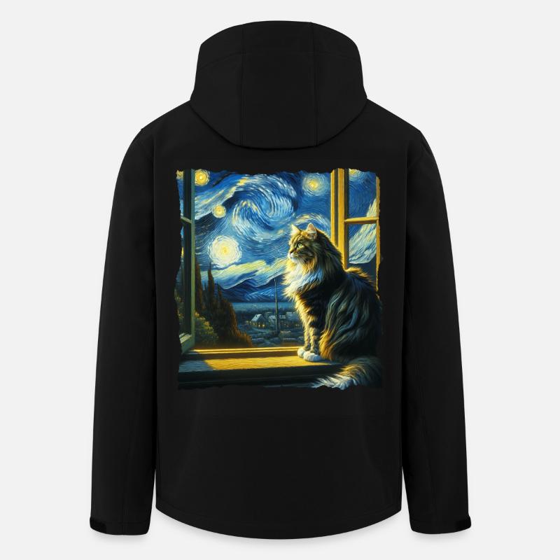 Maine Coon Starry Night - Men’s Recycled Softshell Jacket by Stanley/Stella - black