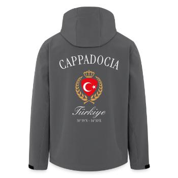 Kappadokien Türkei Wappen Krone – Reise Souvenir - Recycelte Männer Softshell-Jacke von Stanley/Stella - Schwarz - Hinten - AI Model Male 185 light (185cm)