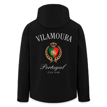 Vilamoura Portugal Wappen Krone – Reise Souvenir - Recycelte Männer Softshell-Jacke von Stanley/Stella - Schwarz - Hinten - AI Model Male 185 light (185cm)