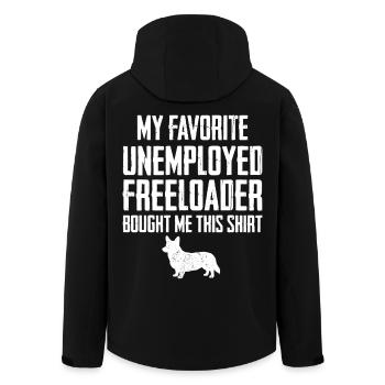 Corgi Drôle de Profiteur - Veste softshell homme en polyester recyclé Stanley/Stella - noir - Dos - AI Model Male 185 light (185cm)