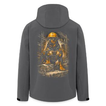 Rottweiler Hund Bauarbeiter - Recycelte Männer Softshell-Jacke von Stanley/Stella - Schwarz - Hinten - AI Model Male 185 light (185cm)