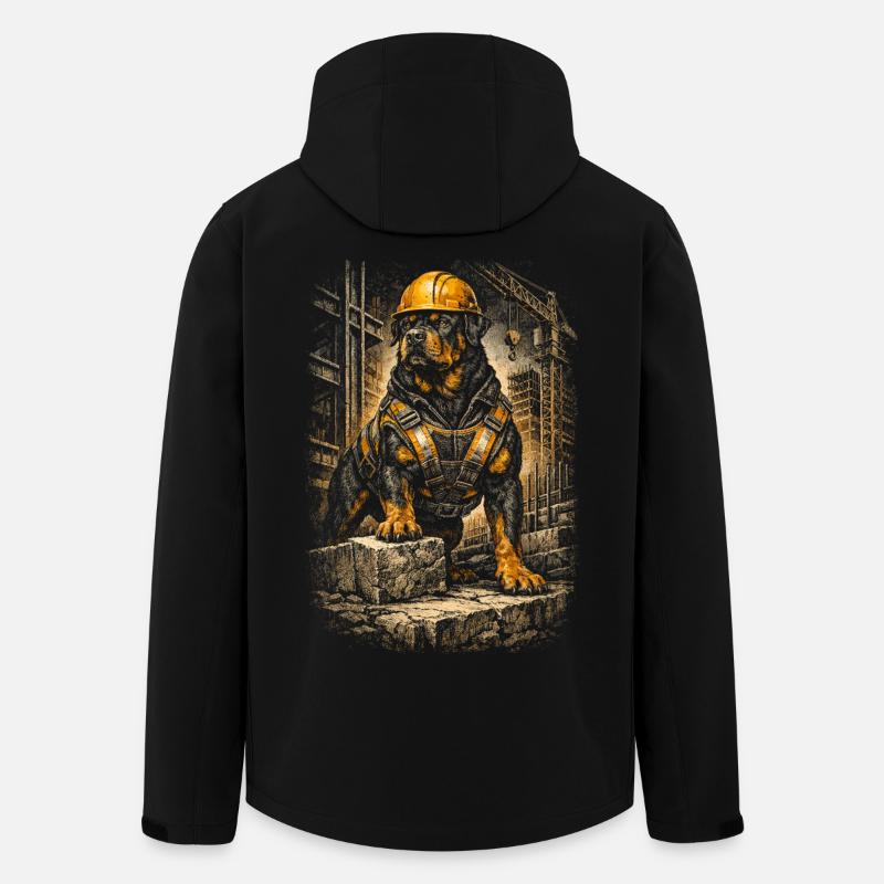 Rottweiler Dog Construction Worker - Men’s Recycled Softshell Jacket by Stanley/Stella - black