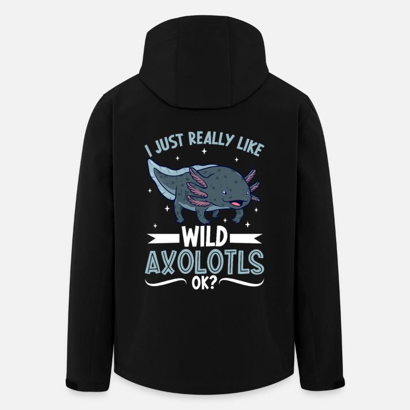 I love my wild axolotl - Men’s Recycled Softshell Jacket by Stanley/Stella - black