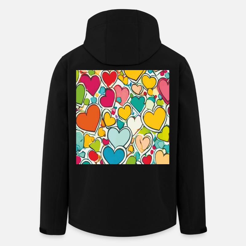 Herz als Aquarell - Recycelte Männer Softshell-Jacke von Stanley/Stella - Schwarz